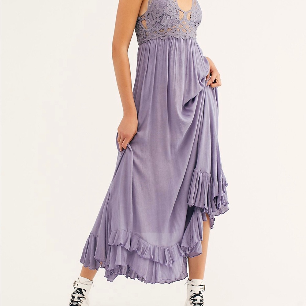 Free People Adella Maxi Slip Dress - Lilac